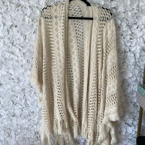 Worn once! AE crotchet open front poncho